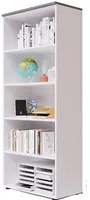 Libreria da ufficio a giorno con top colore Cemento H212x90x45cm