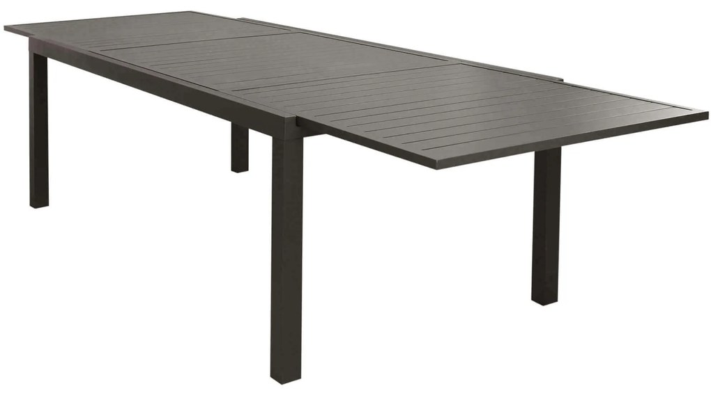 DEXTER - set tavolo in alluminio cm 200/300 x 100 x 74 h con 6 poltrone Aulus