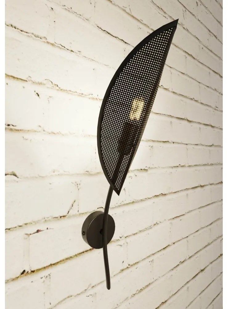 Applique da Parete in Acciaio e Tessuto LOTUS K1 Nero E14 Colore del corpo Nero e Oro