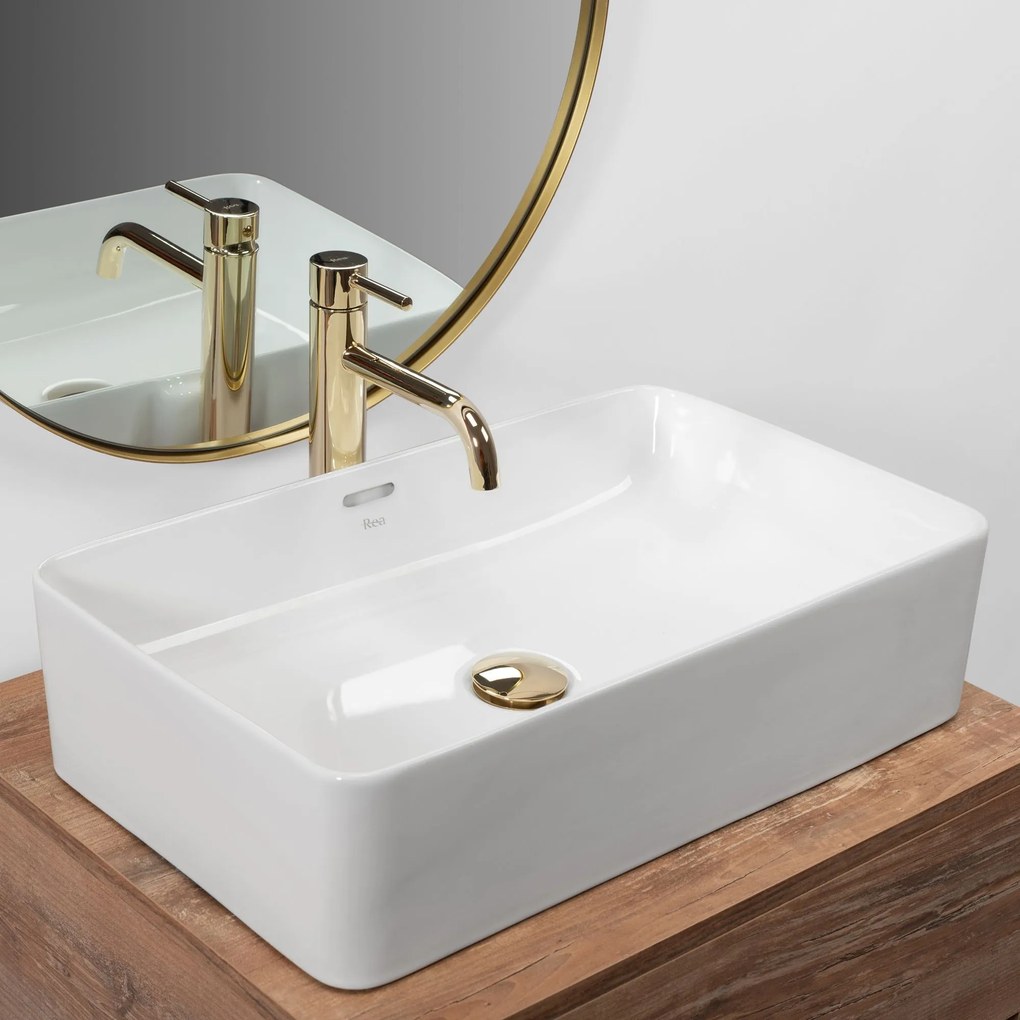 Lavabo da appoggio Rea Berta 55 White