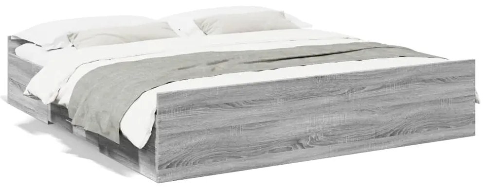 Giroletto cassetti grigio sonoma 180x200 cm legno multistrato