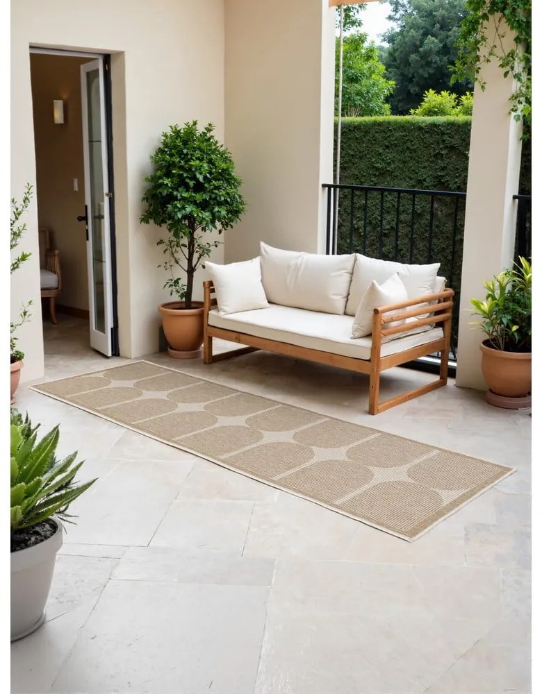 Passatoia da interno ed esterno beige/avorio 80x250 cm Duet Bowen – NORTHRUGS