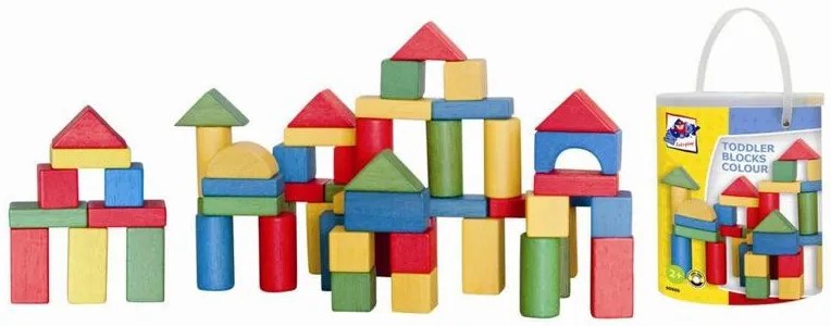 Blocchi da costruzione colorati in cartone - 100 pz