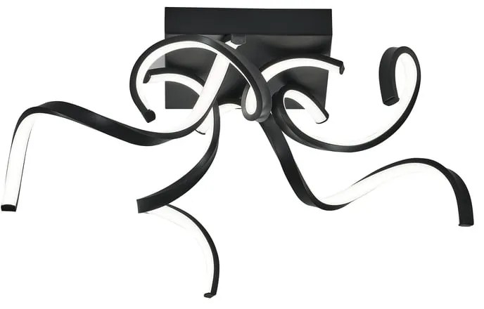 Plafoniera LED Wendy Ø 57 cm nero IP20 bianco naturale NOVECENTO