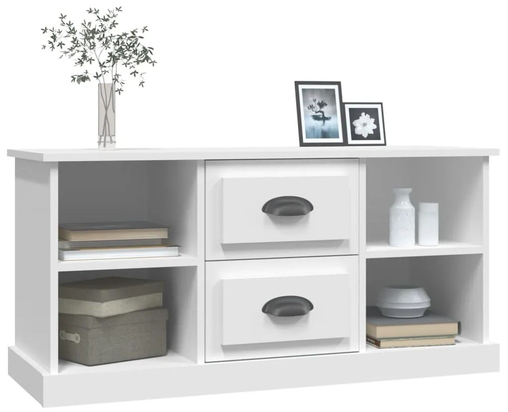 Mobile porta tv bianco 99,5x35,5x48 cm in legno multistrato