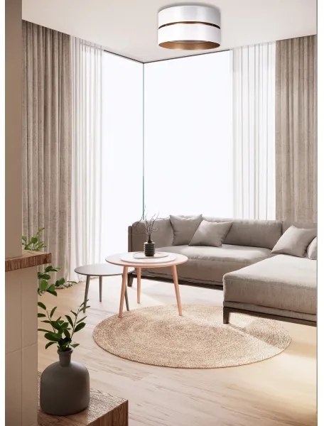 Duolla - Plafoniera DUO 1xE27/15W/230V diametro 40 cm bianco/oro