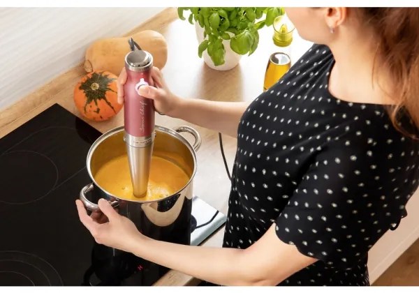 Sencor - Frullatore a immersione 4in1 1200W/230V acciaio inox/rosa