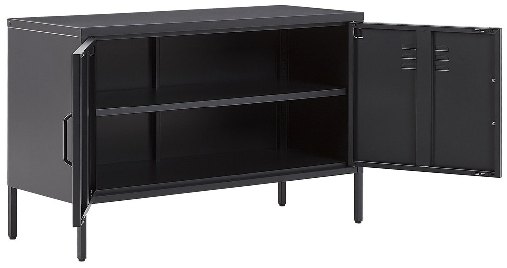 Credenza metallo nero 40 x 100 cm URIA Beliani
