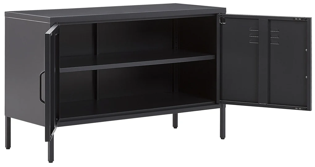 Credenza metallo nero 40 x 100 cm URIA Beliani