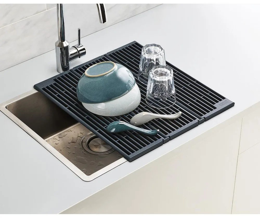 Scolapiatti a griglia per lavello regolabile grigio in plastica 43x13 cm Platform – Joseph Joseph