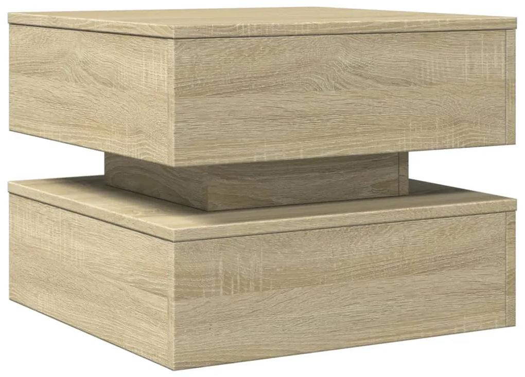 Tavolino da salotto gambe in metallo rovere sonoma 50x50x40 cm