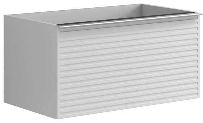 Mobile da bagno sospeso sotto lavabo L 80 x H 40 x P 45.5 cm bianco laccato opaco, 2 cassetti Pixel stripes
