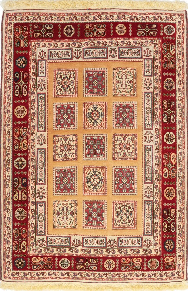 Tappeto 80x120 Beige (Iran) Annodato A Mano