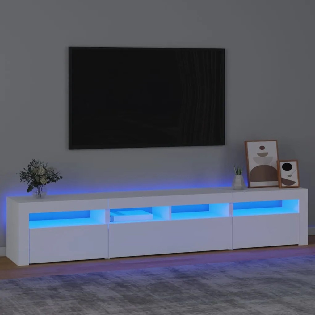 Mobile Porta Tv Con Luci Led Bianco 210x35x40 Cm /