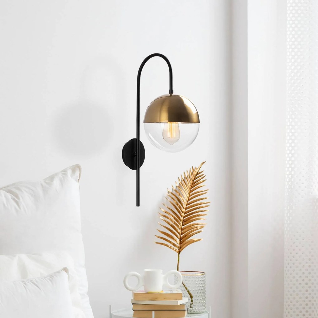 Opviq Applique Bastos 3055, nero/oro antico/chiaro