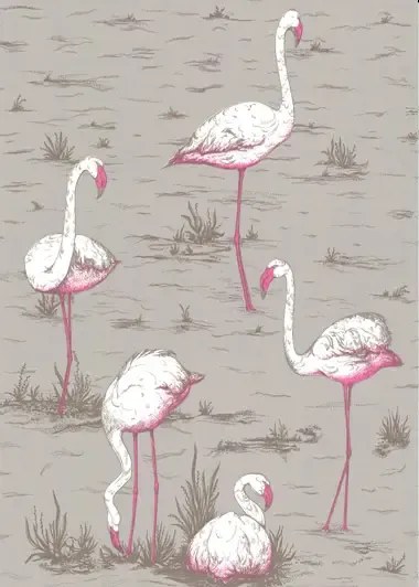 Cole & Son Carta da parati Flamingos - Stone