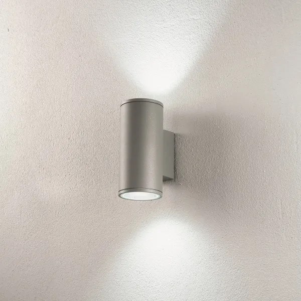 Applique per esterni 9x12 cm JUBO in alluminio Silver con diffusore in vetro