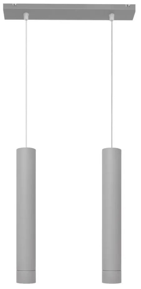 LED Lampadario a sospensione con filo TUBA 2xGU10/4,8W/230V grigio