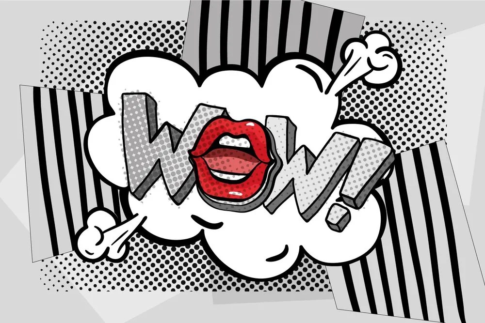 Carta da parati autoadesiva – Pop art grigio elegante - WOW!