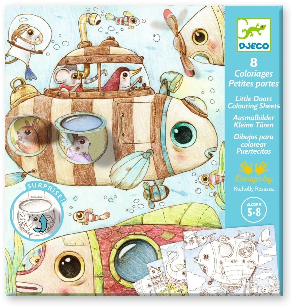 Disegni da colorare con sorpresa - Animali in gita