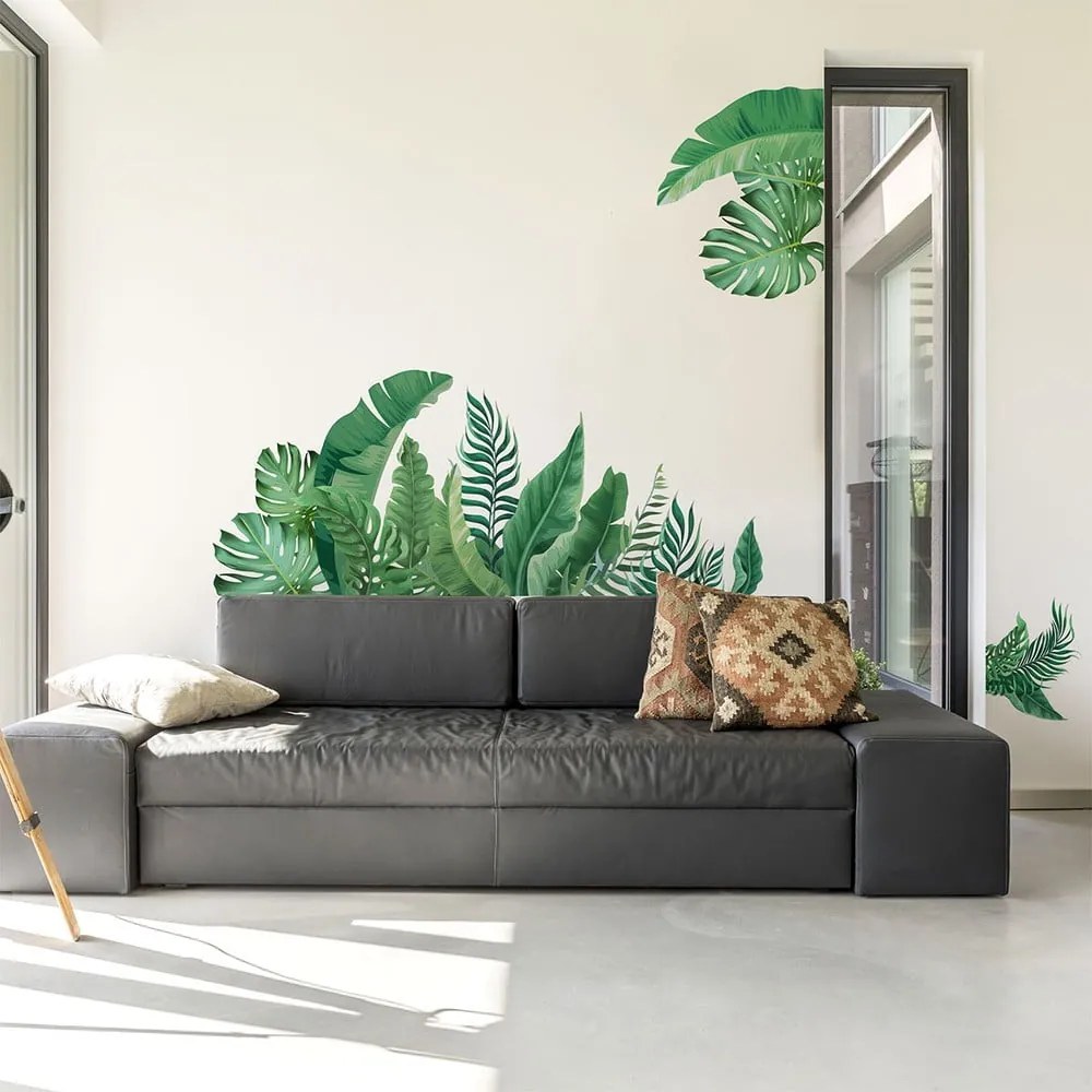 Adesivo da parete 60x90 cm Tropical Leaves - Ambiance