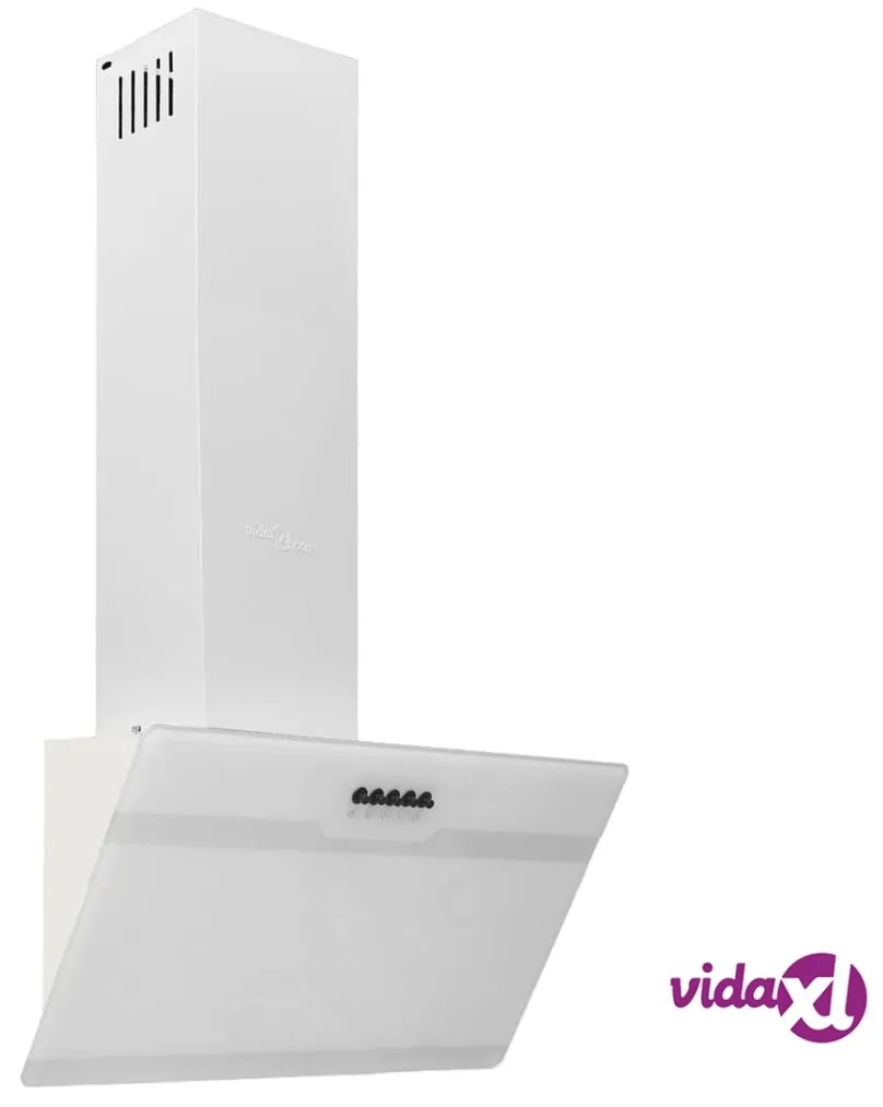vidaXL Cappa a Parete 60 cm in Acciaio e Vetro Temperato Bianco