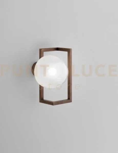 Globose applique a parete bianco sfumato bronzo opaco 1 luce attacc...