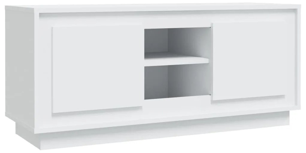 Mobile porta tv bianco 102x35x45 cm in legno multistrato