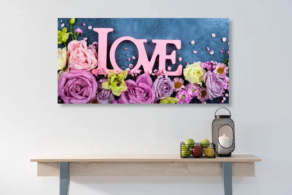 Stampa su tela – Con scritta Love