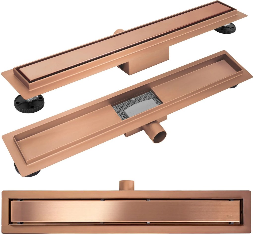 Scarico lineare Neox brush copper 90