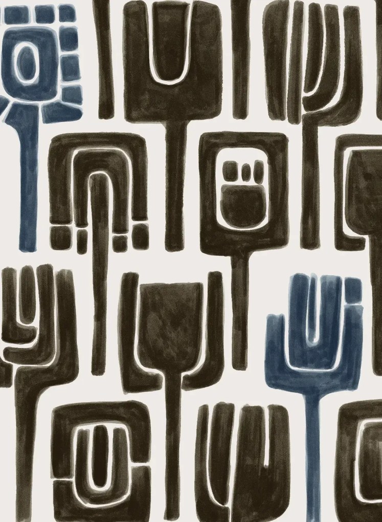 Élitis Carta da parati Totem - Braun/ Blau