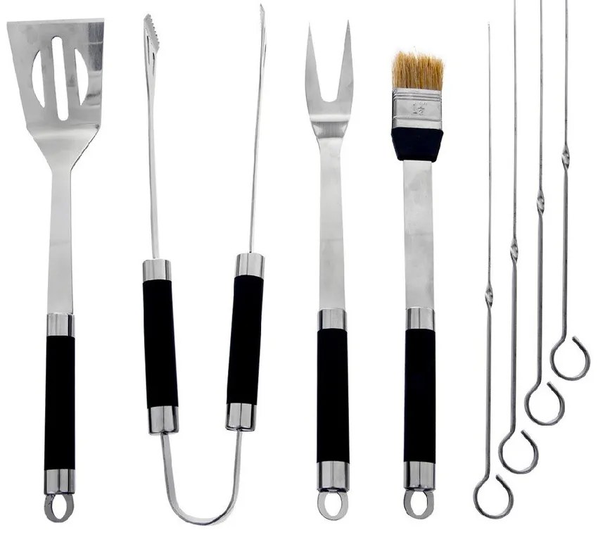 Set di 8 utensili per grigliare in acciaio inox e custodia per grigliare - Orion