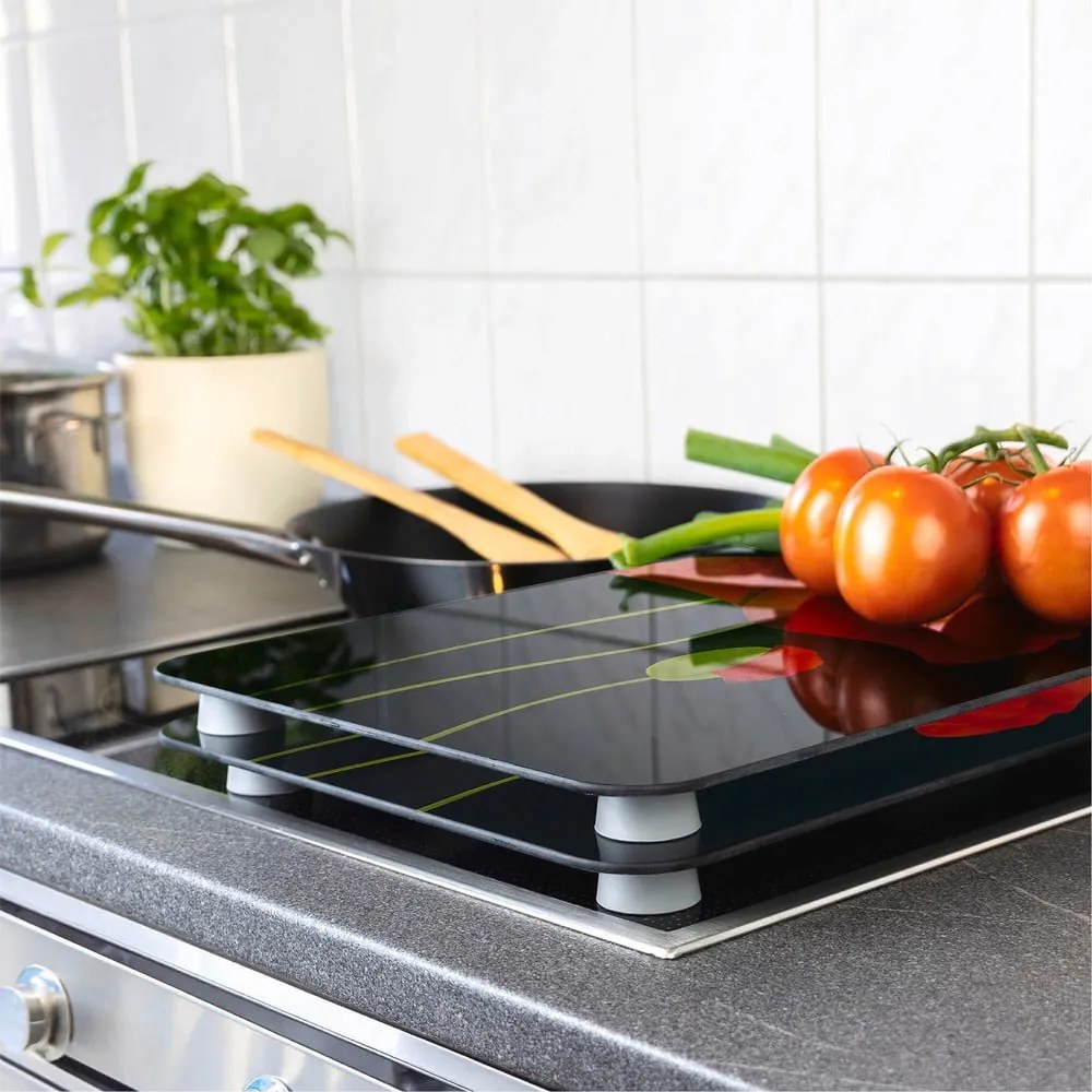 Set di 2 coperchi per stufe in vetro temperato 52x30 cm Poppy - Maximex