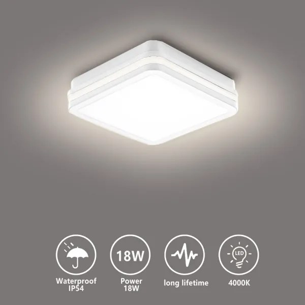 Brilagi - Lampada LED da esterno BENE LED/18W/230V 22x22 cm bianca IP54