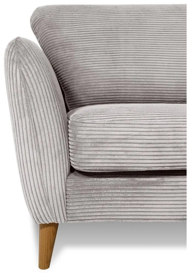 Divano in velluto a coste grigio chiaro 170 cm Paris - Scandic