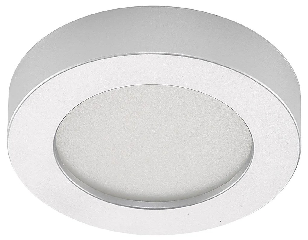 Prios Plafoniera LED Edwina, argento, 18 cm, CCT, IP44