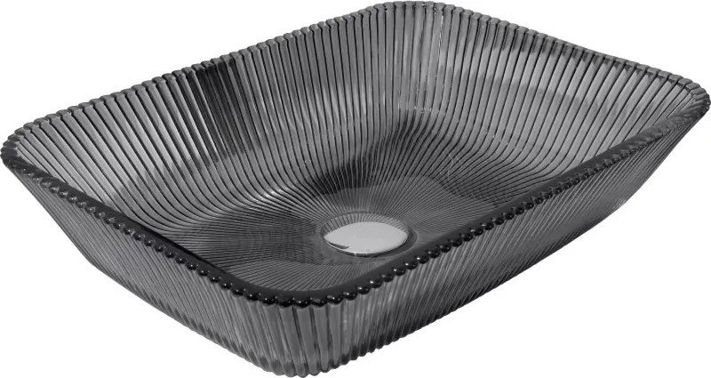 Mexen Tiva lavabo da appoggio in vetro 46 x 33 cm, nero - 24184670