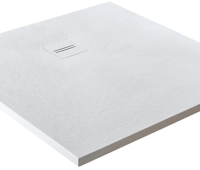 Piatto doccia MOLDCOM COMPOSITES in resina Cosmos Stone bianco L 100 x L 100 x H 3 cm opaco