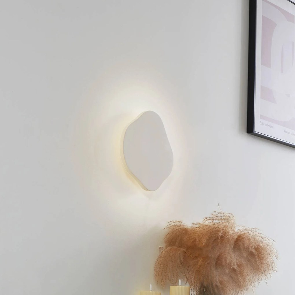 Lindby Applique a LED Nielson, beige, gesso, 30 x 30 cm