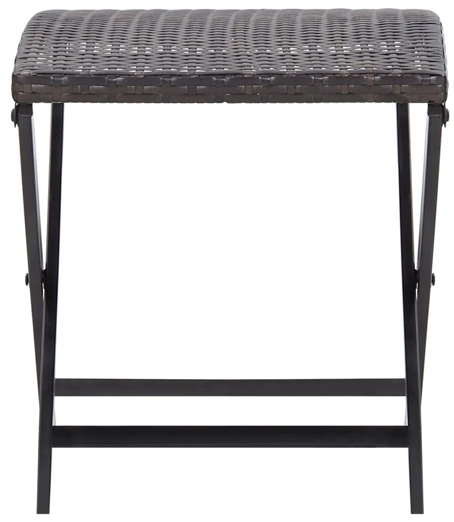 Sgabello pieghevole in polyrattan marrone