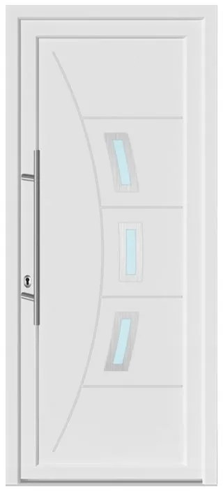 Portoncino d'ingresso 20021 L 90 x H 210 cm in PVC bianco, apertura spingere a destra, falso telaio non incluso