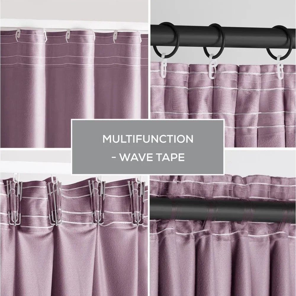 Tenda parzialmente oscurante rosa chiaro in velluto 140x270 cm Pleat – Restilo