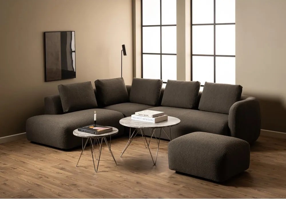 Tavolino rotondo in marmo grigio ø 80 cm Prunus - Actona