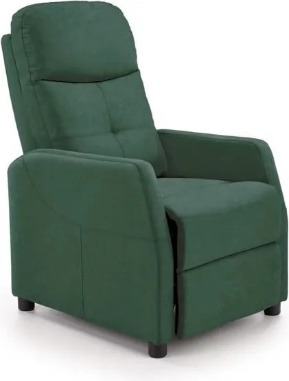 Poltrona reclinabile Felipe 2 in velluto verde - H103 cm