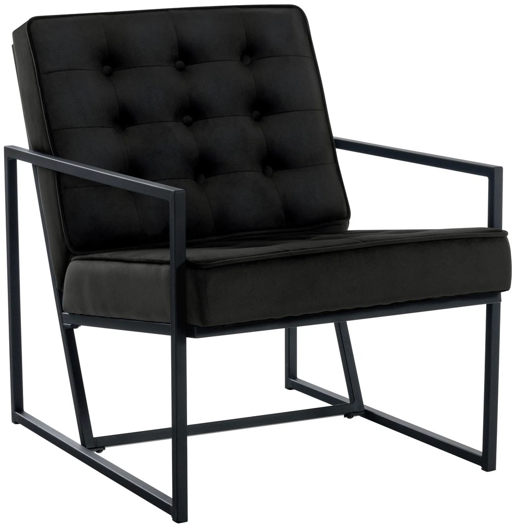Poltrona Lounge İn Velluto Avon Samt / Schwarz