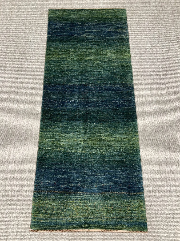 Loribaft Tappeto 70 x 180 Verde (Iran) Annodato A Mano