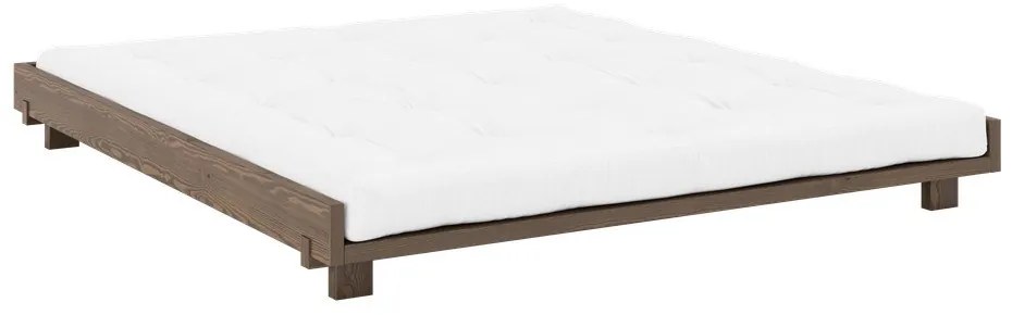 Letto matrimoniale marrone in pino massiccio con rete inclusa 180x200 cm Social – Karup Design