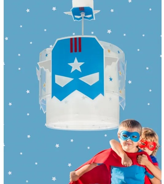 Dalber 61812 - Lampadario per bambini BLU HERO 1xE27/15W/230V