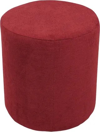 Pouf Tondo Dante D 40 cm in Tessuto Antimacchia Bordeaux