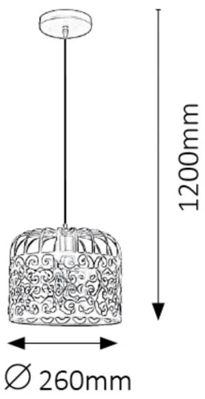 Rabalux 2156 - Lampadario ALESSANDRA 1xE27/60W/230V nero